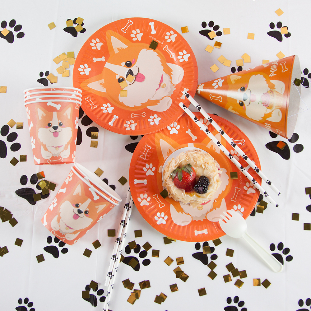 Стаканы бумажные «Корги», 250 мл, 6 шт