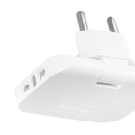 Тройник WALKER WH-04 в розетку, 2хEU-разъем, 2хUSB (1А), поворотный, плоский, белый