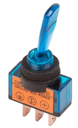 Клавиша-тумблер 12V 20А (3c) ON-OFF однополюсный,синяя подсв REXANT 364371