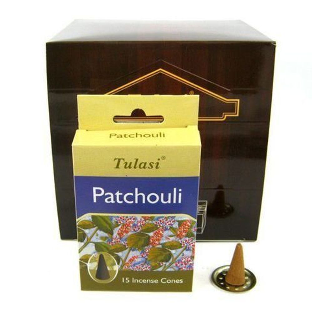 Tulasi Patchouli Благовоние-конус Пачули, 15 шт