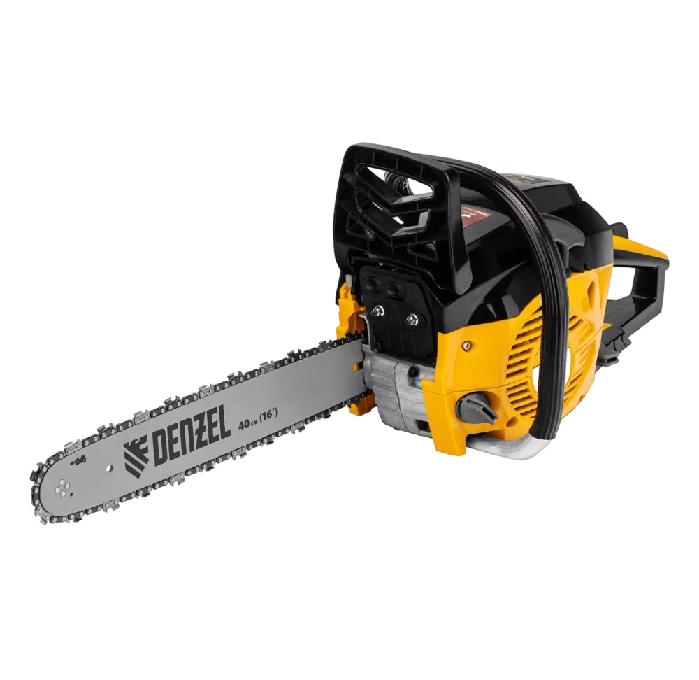 Пила цепная бензиновая DGS-4516, шина 40 см, 45 см3, 3 л.с, шаг 3/8, паз 1.3 мм, 57 звеньев Denzel, 95230