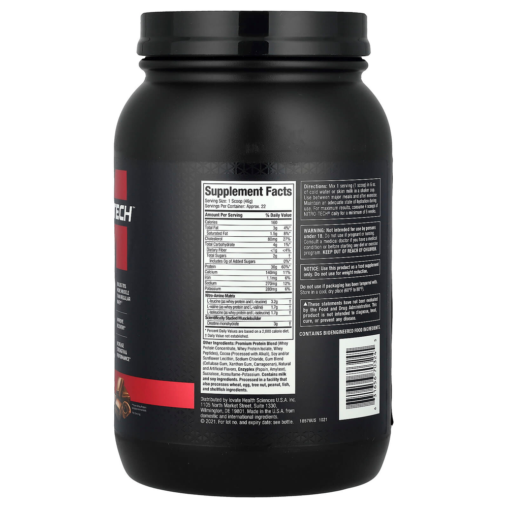 MuscleTech, Nitro-Tech ™ Whey Protein, молочный шоколад, 998 г (2,2 фунта)