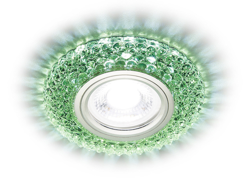 Встраиваемый точечный светильник со светодиодной лентой S291 GR хром/зеленый хрусталь/MR16+3W(LED COLD)