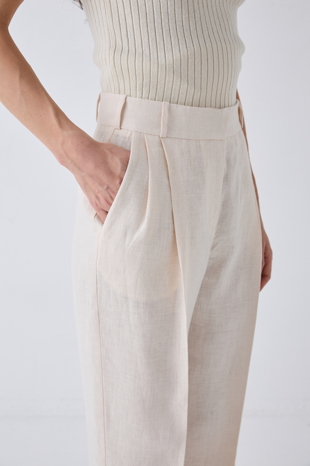 Брюки Модерн со стрелками изо льна 100%