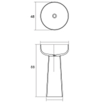 Раковина Dea Design Light DD2027 480 R9 18 напольная 48 см, цвет белый