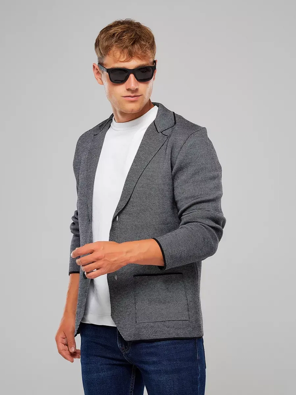 Пиджак вязаный