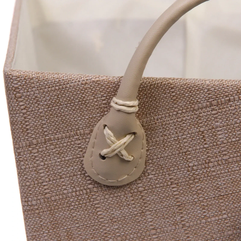 Коробка для хранения с ручками «ЭЛЬГА», цвет бежевый, 31*21*16см (лейбл селфи)