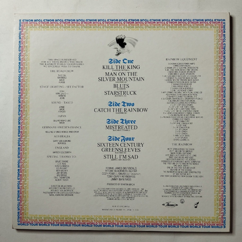 Винтажная виниловая пластинка LP Rainbow On Stage (Japan 1977) (Obi) Kill The King