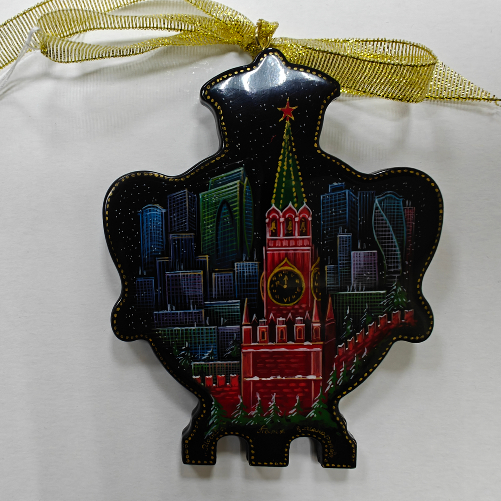 Сувенир Самовар "Москва" с росписью Палех в подарочной упаковке