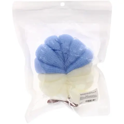 Мочалка нейлоновая «Premium - PORTENEGRO», цвет белый / голубой, 50гр, (ZIP пакет)