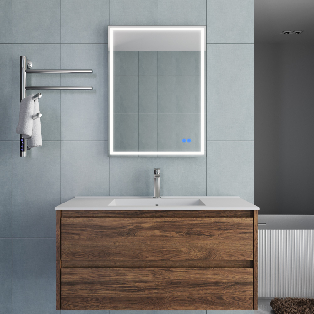 Тумба под раковину Vincea Gio 1000 подвесная, 2 выкатных ящика soft-close, C.Oak