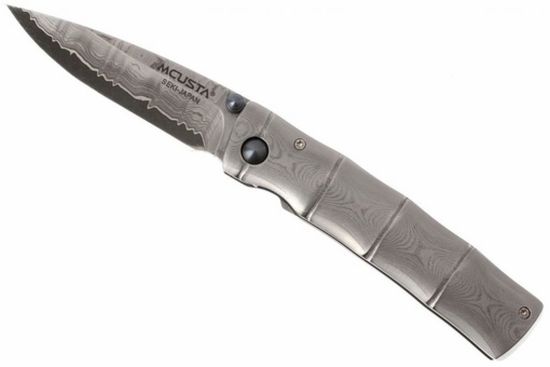 Складной нож Mcusta Take Classic Damascus Folder MC-0033D c клинком из стали VG-10 San Mai (Laminated Stainlesss Damascus) рукоять Damascus