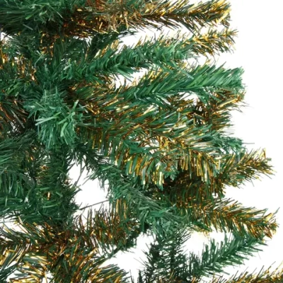 Ёлка «Золотая дымка» 120 см, ПВХ зеленый с золотом (150 веток)