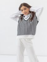 Жилет черно-белый для девочки арт. АТ951