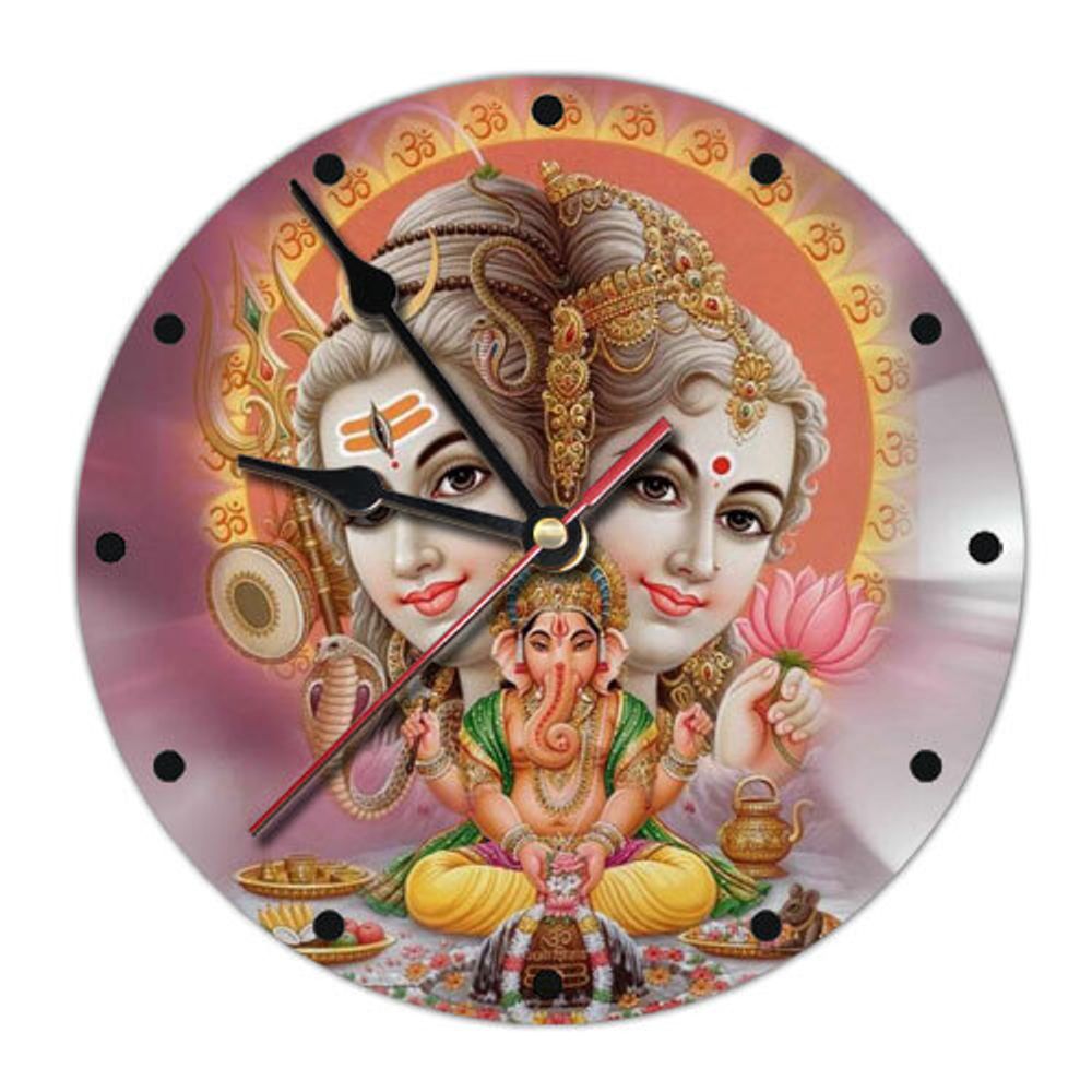 Часы настенные Шива  Парвати  Ганеш