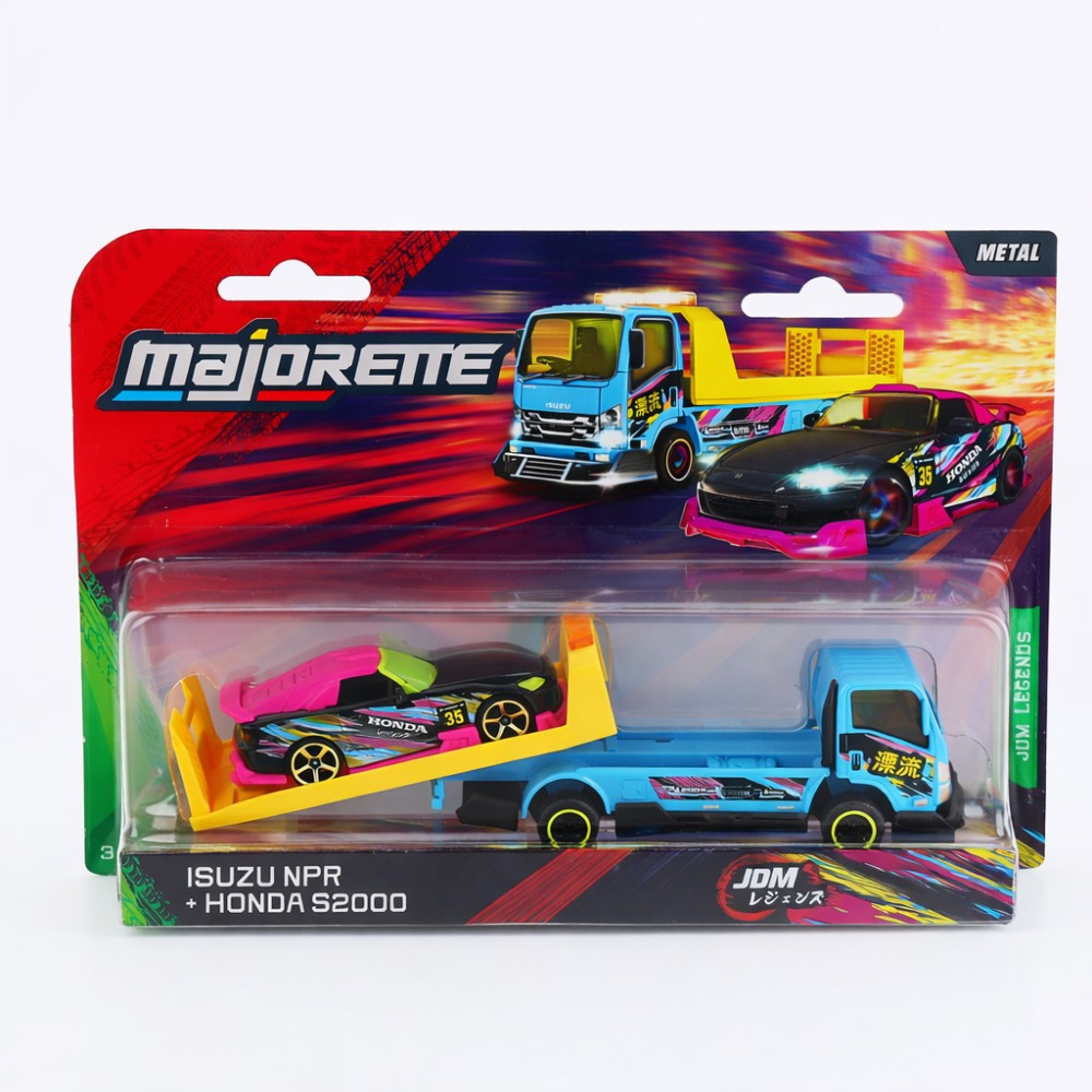 Majorette JDM LEGENDS - Набор No.1 Isuzu NPR + Honda S2000 на эвакуаторе 4103000