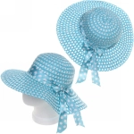 Шляпа женская с широкими полями «Summer», цвет голубой, р58, ширина полей 10см