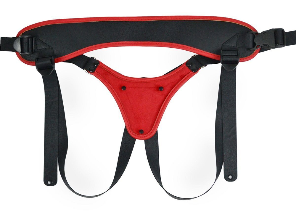 Красно-черные универсальные трусики с 2 способами крепления насадок (Цвет: красный с черным)