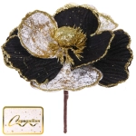 Украшение новогоднее «Пуансеттия - Нежность» 15 см, Черный/Золото