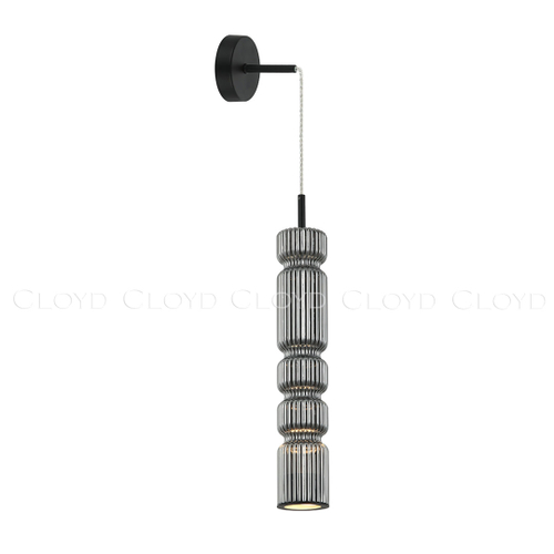 Подвесной светильник Cloyd HOW P1 / выс. 39 см - черный - дымчатое стекло (арт.11603)