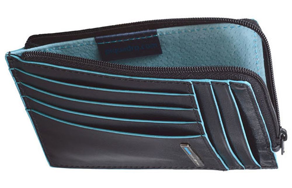 Чехол для кредитных карт Piquadro Blue Square черный кожа (PU1243B2/N)