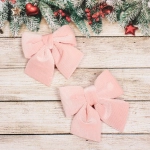 Бант на ёлку «Богема» 12*15 см (набор 2 шт), розовый