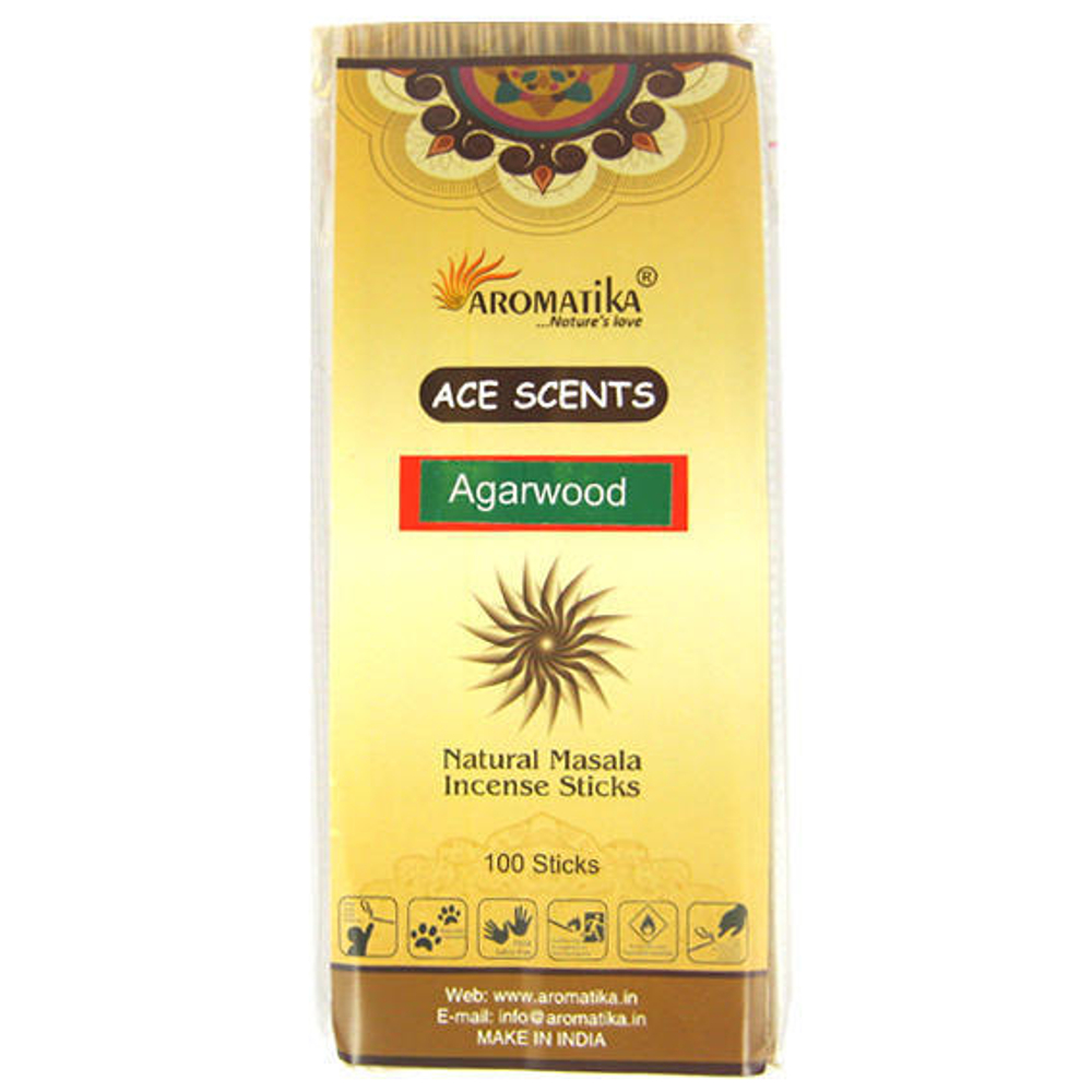 Aromatika Ace Scent Agarwood Благовоние-масала Агарвуд, 100 шт