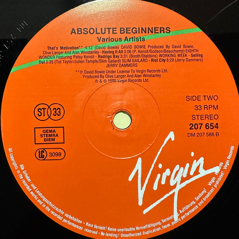 Сборник Absolute Beginners (Европа 1986г.)