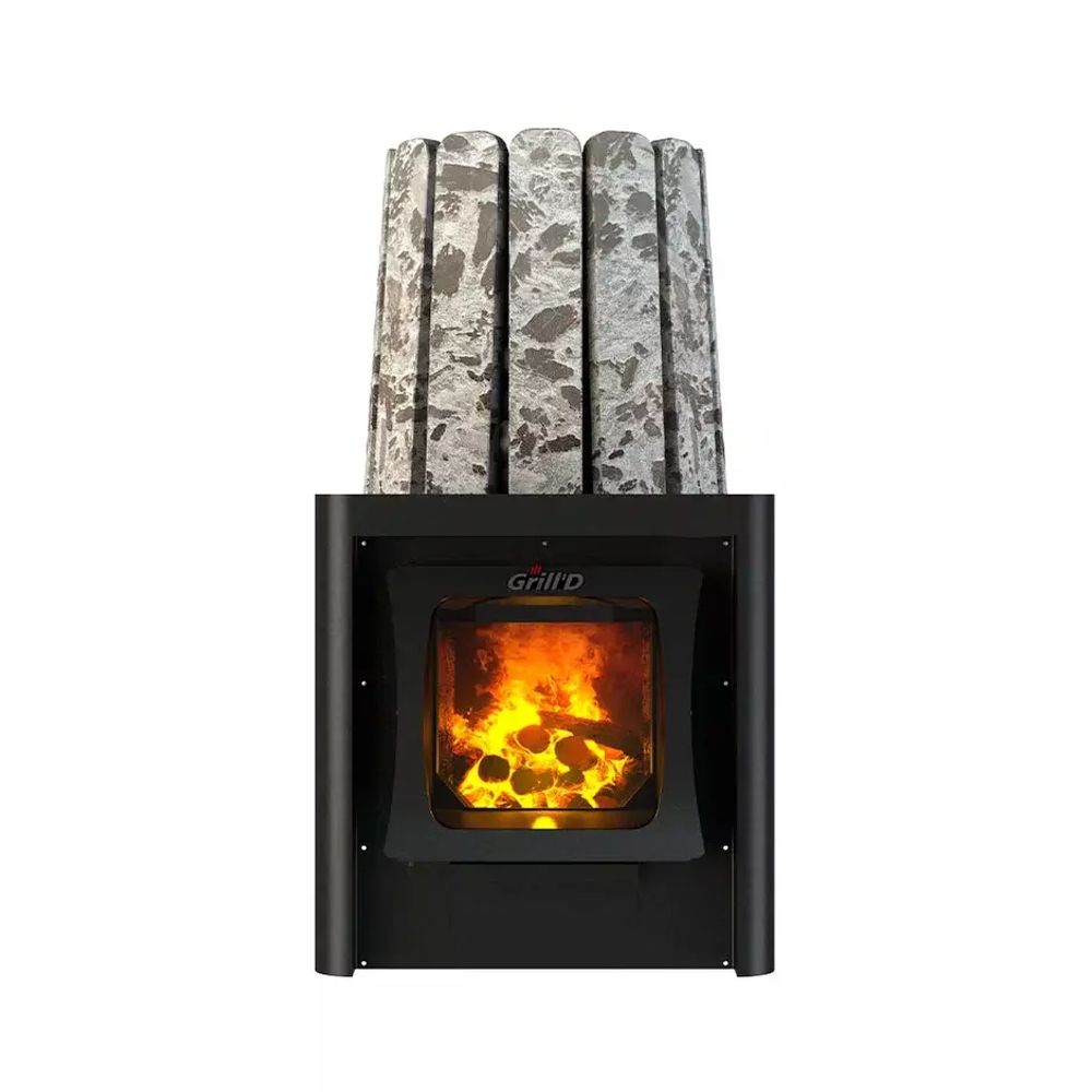 Дровяная банная печь Grill'D Cometa Vega 180 Long Window Max Stone Pro (Серпентинит)