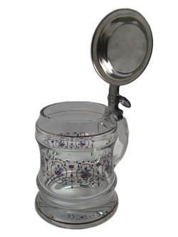 Кружка пивная (стекло с оловянной крышкой), Германия