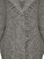 Женский кардиган-пальто серый из шерсти