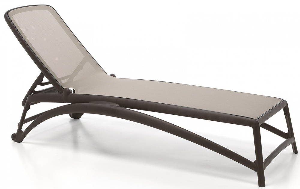 Шезлонг-лежак пластиковый Nardi Atlantico, кофе, тортора