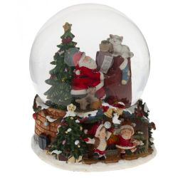 GAEM Фигурка декор в стекл шаре "Дед Мороз" (муз с ключ), D 15 см, L16 W17 H20 см