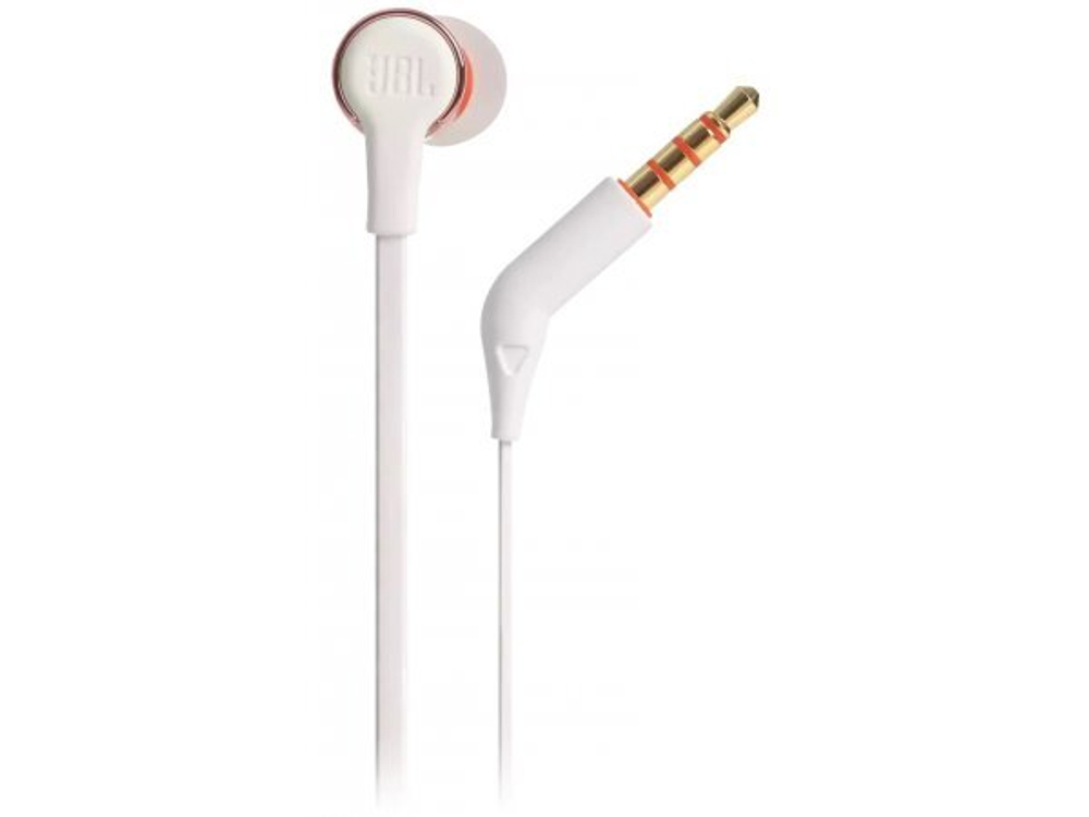 Гарнитура JBL Tune 210, 3.5 мм, вкладыши, розовое золото/белый