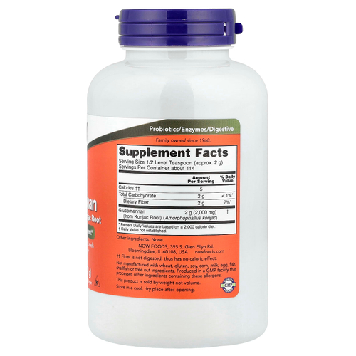 NOW Foods, глюкоманнан, чистый порошок, 227 г (8 унций)