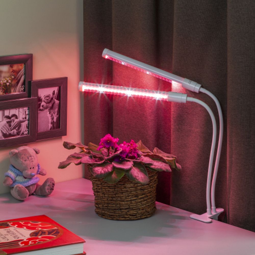 Светильник для растений на прищепке ЭРА FITO-20W-АLED красно-синего спектра 12 Вт | Интерьерные фито светильники