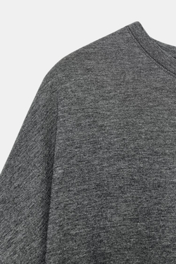 ZARA ТОП С РУКАВАМИ «ЛЕТУЧАЯ МЫШЬ», МЯГКИЙ СЕРЫЙ