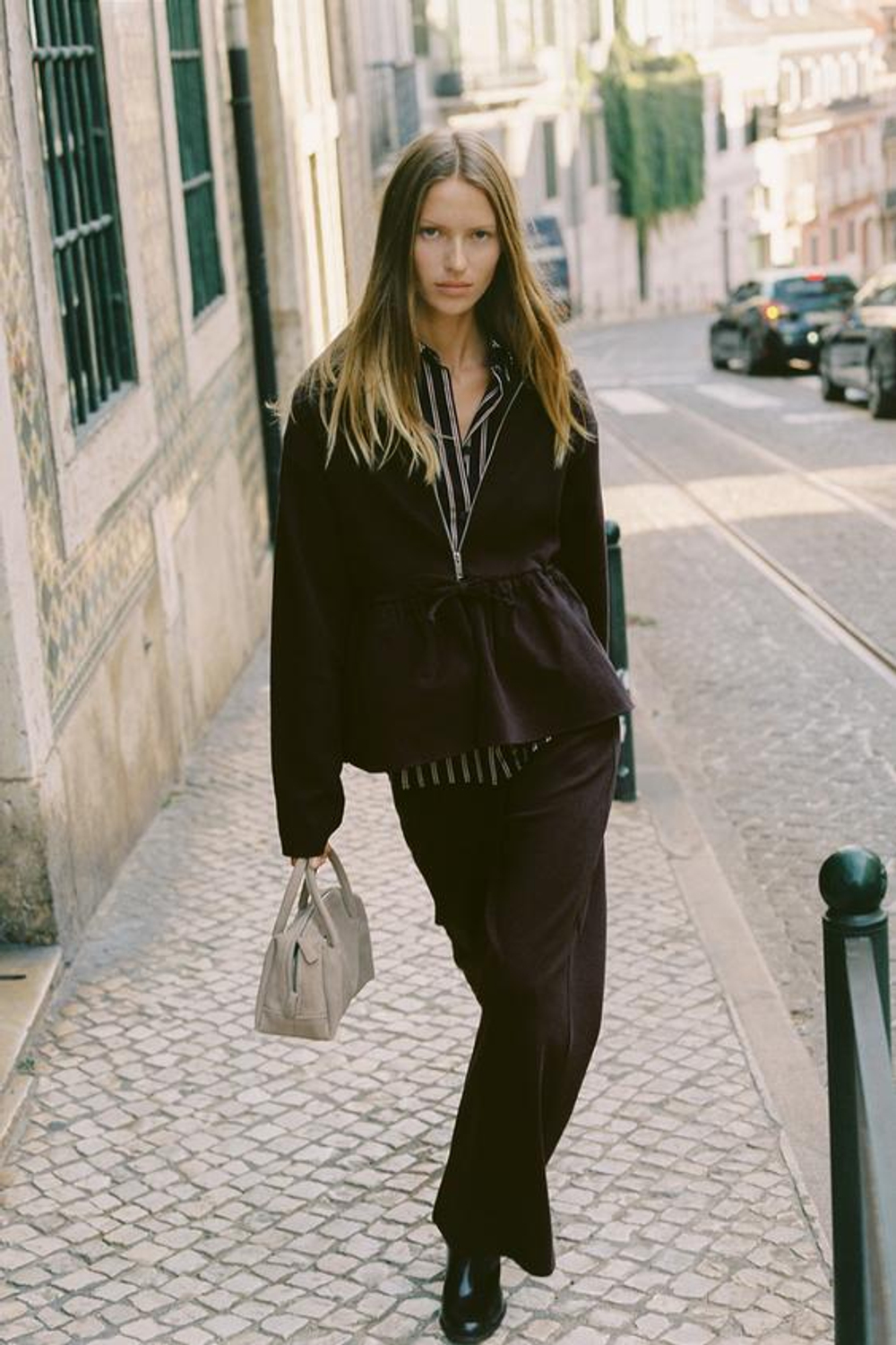 ZARA БРЮКИ КОМБИНИРОВАННЫЕ, ВИННЫЙ