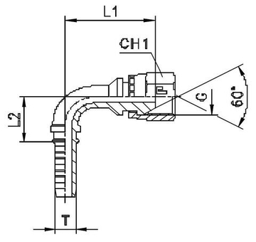 Фитинг DN 12 BSP (Г) 1/2 (90)