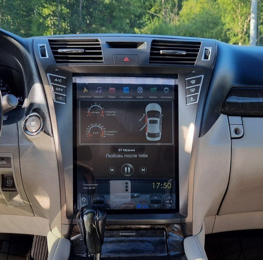 Магнитола для Lexus LS460 2009-2012 (рестайлинг) - Carmedia ZF-1303H-Q6 экран 12.1" в стиле "Тесла" на Android 11, 8Гб+128Гб, CarPlay, 4G SIM-слот