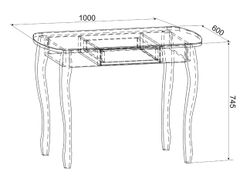 Стол обеденный раскладной "Экстра 1" (венге/арабика), ЛДСП/массив/стекло, Мебельсон, г. Ижевск