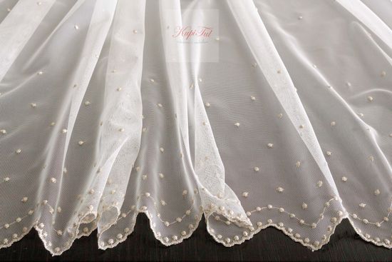 Тюль Pollet горошки французская сетка (золото)