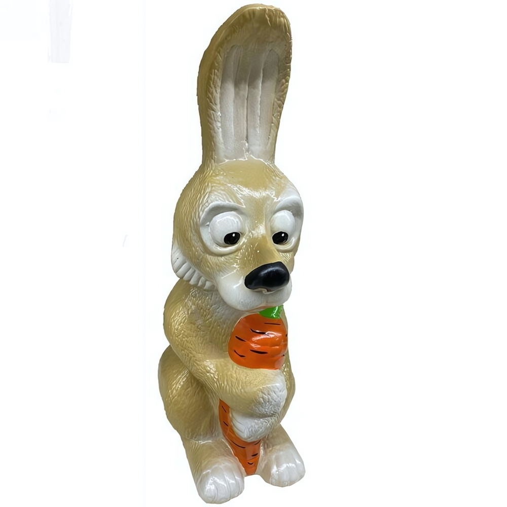 Фигура из гипса «Заяц с морковкой» 50см (бежевый)