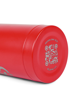 Термос Relaxika 101 (1 литр), красный (стикерпак "Альпинизм")