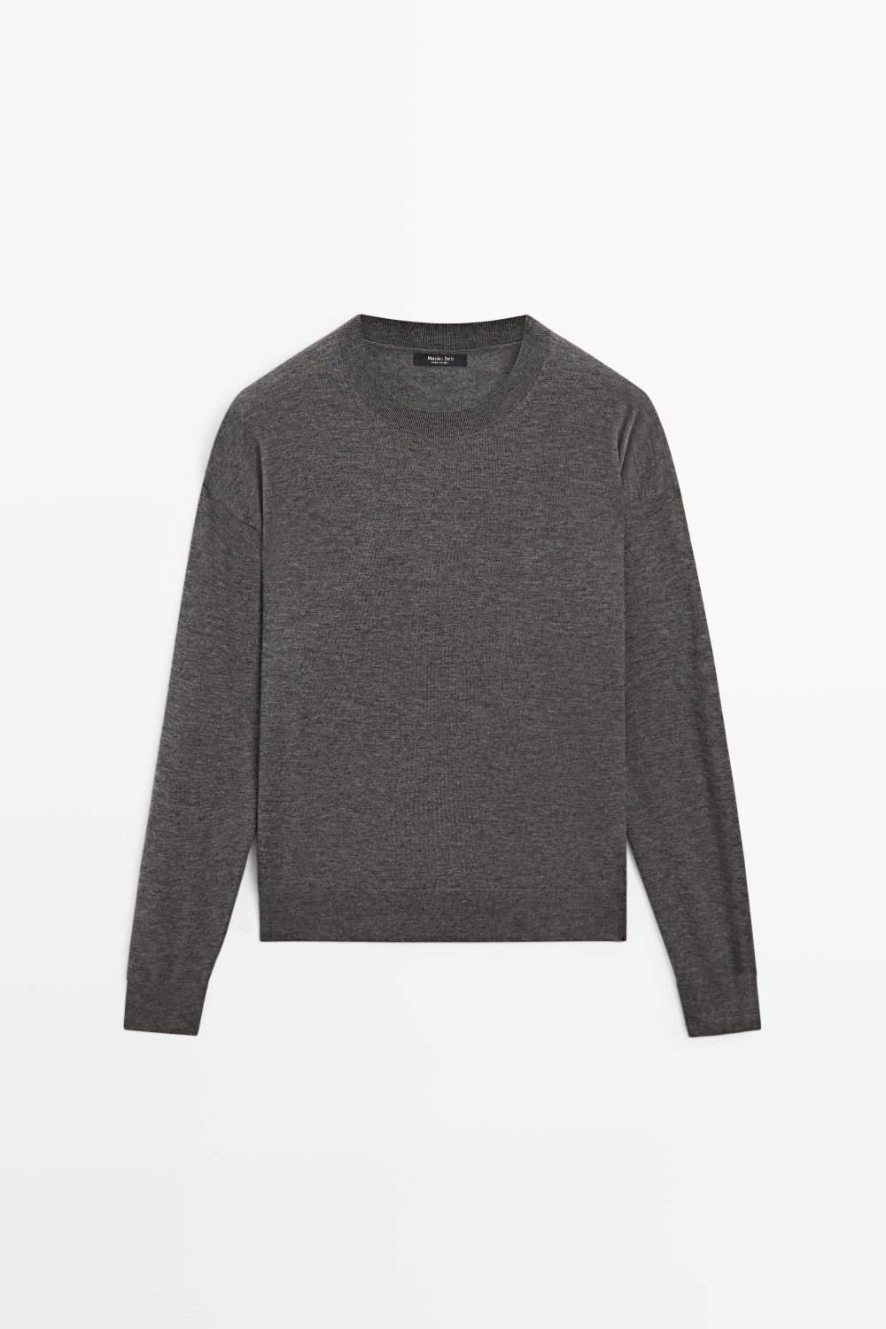 Massimo Dutti Джемпер тонкой вязки из шерсти, темно-серый