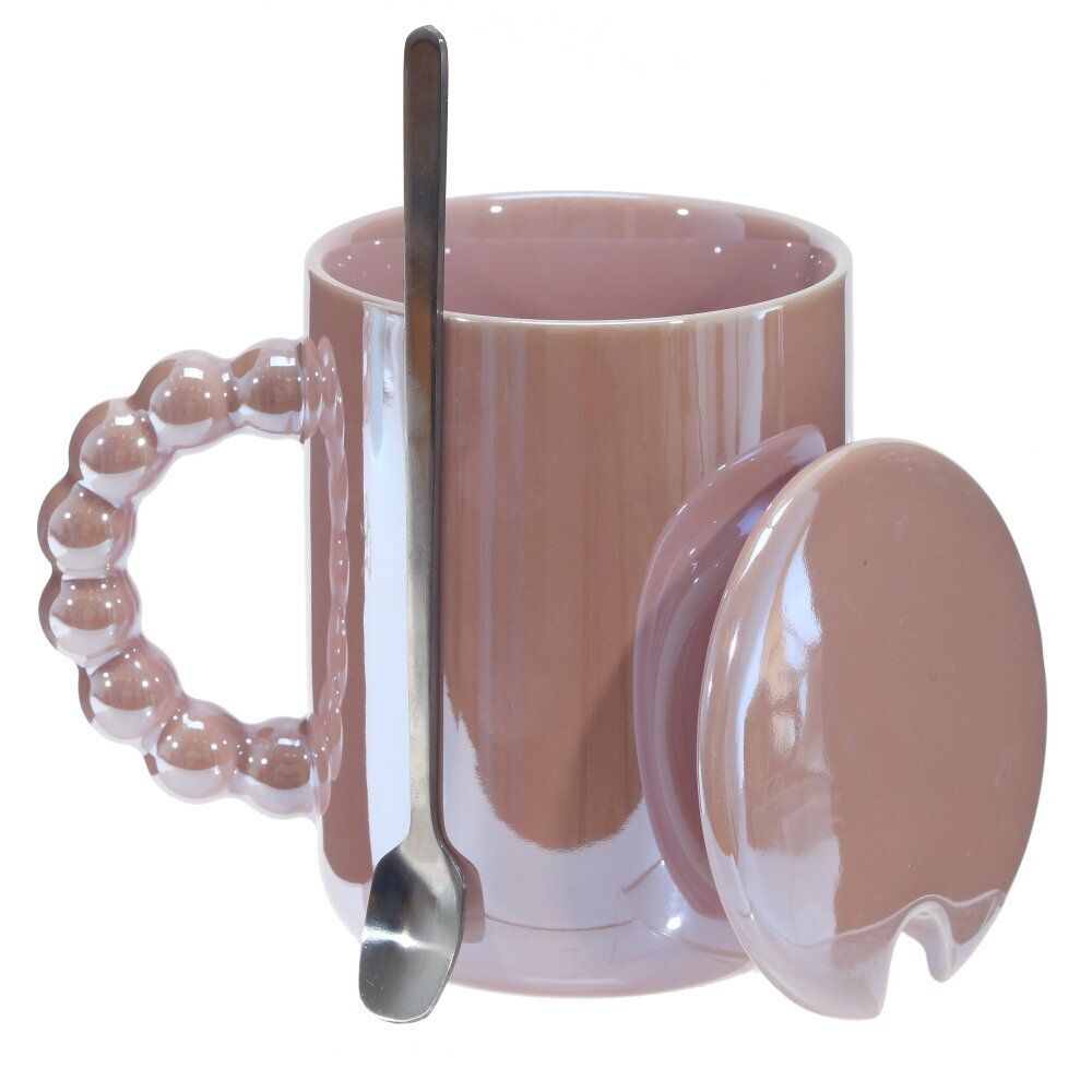 GAEM Кружка с крышкой и ложкой, 380 мл, L11,5 W9 H11 см, 4в.