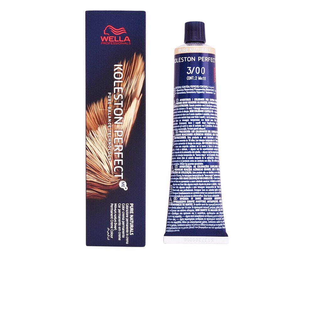 Wella Koleston Me plus Perfect Permanent Creme Color No.3/00 Dark Brown Перманентная краска для волос, оттенок натуральный очень темный шатен 60 мл