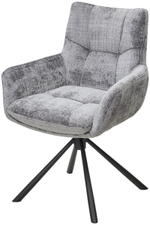 Стул М-City DISAUR Елат (Eilat) поворотный на поворотный на 360 градусов, с возвратом, 95 Серый, ткань, Черный