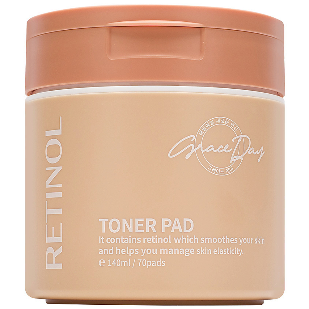 GRACE DAY Лифтинг-пэды с ретинолом, ниацинамидом и бакучиолом Retinol Toner Pad
