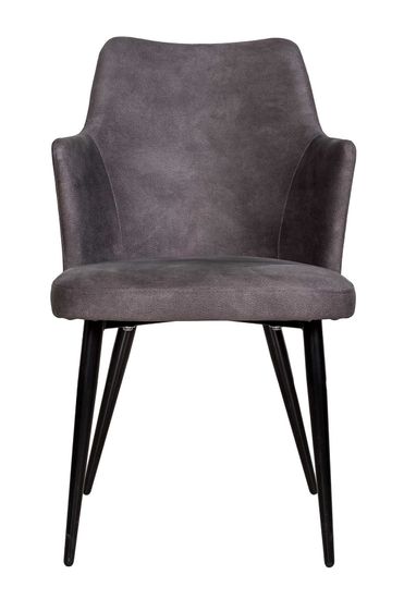 Стул с подлокотниками HUNT,360гр., иск. замша Apache 10 Grey, опоры черные, конус